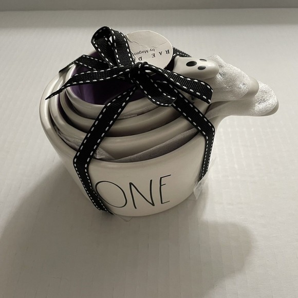 Rae Dunn 2023 Halloween White Ghost Measuring Cups - Purple Inside NWT - Picture 7 of 9